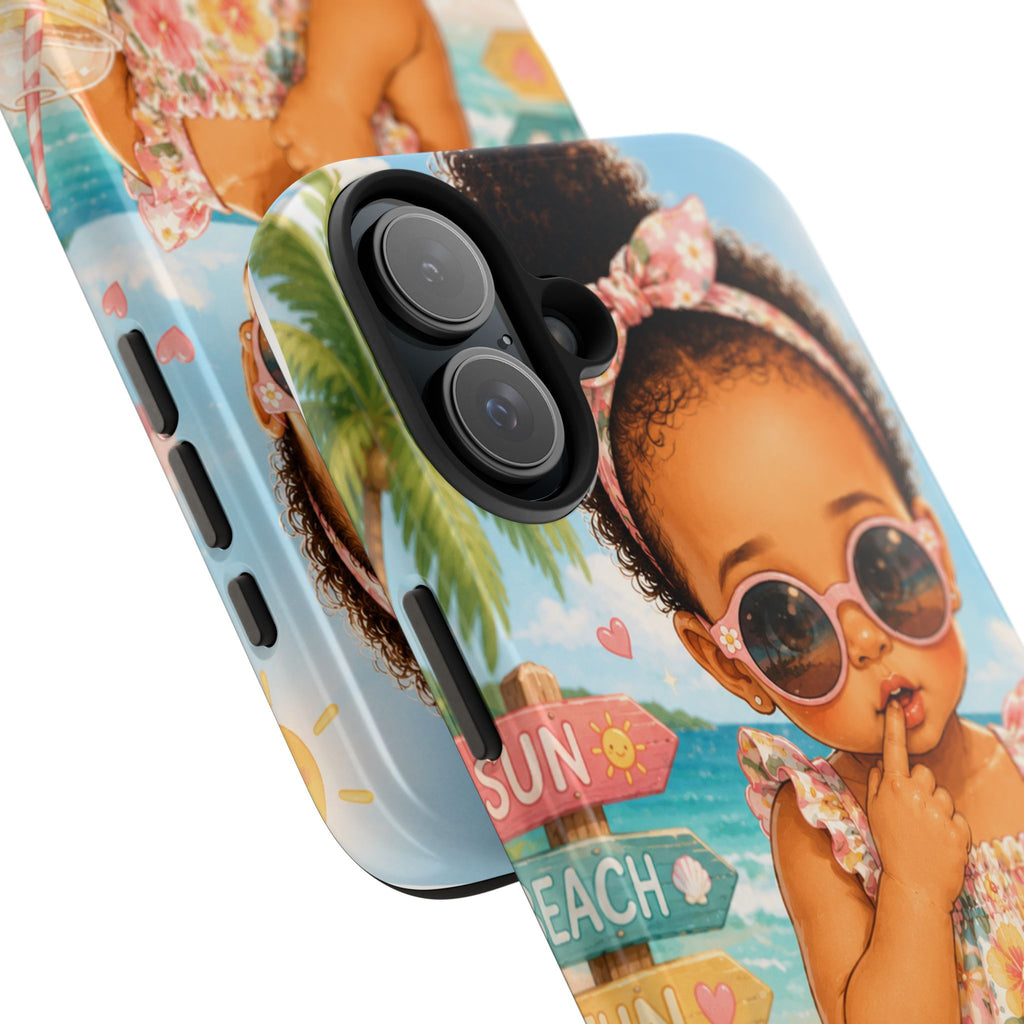 Cute Beach Baby Tough Phone Case — Summer Vacation Little Girl Design