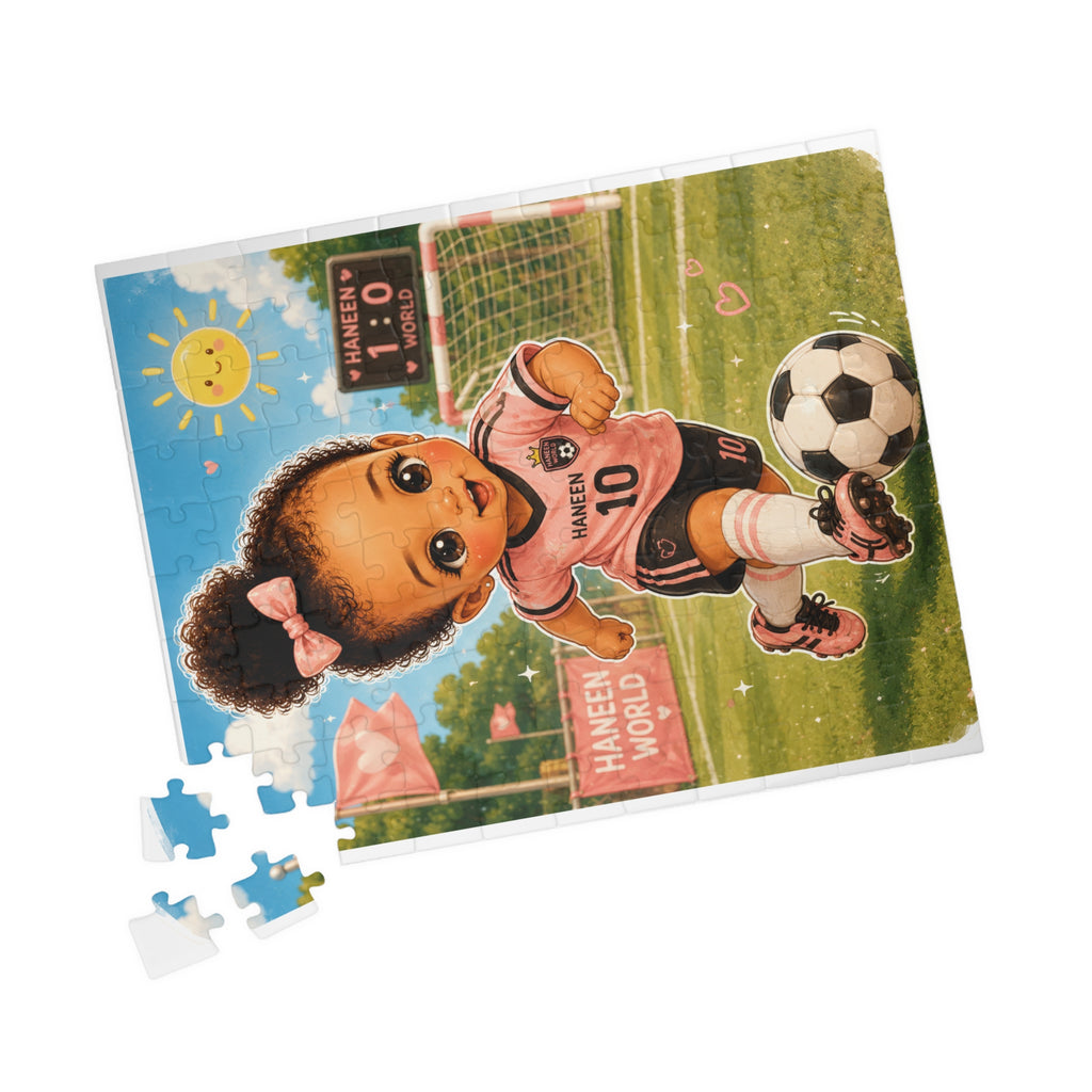 Kids Soccer Puzzle — Cute Girl in Pink Jersey 110–1014pc