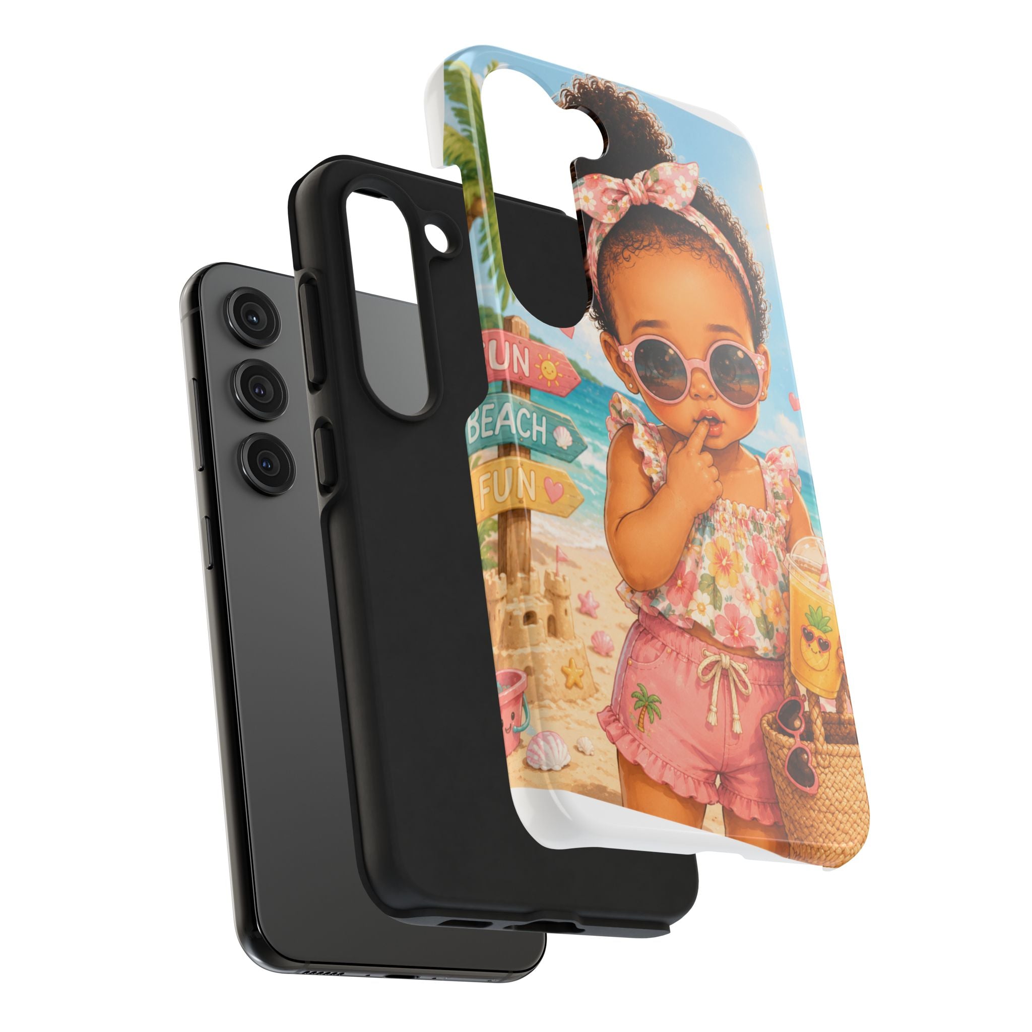 Cute Beach Baby Tough Phone Case — Summer Vacation Little Girl Design