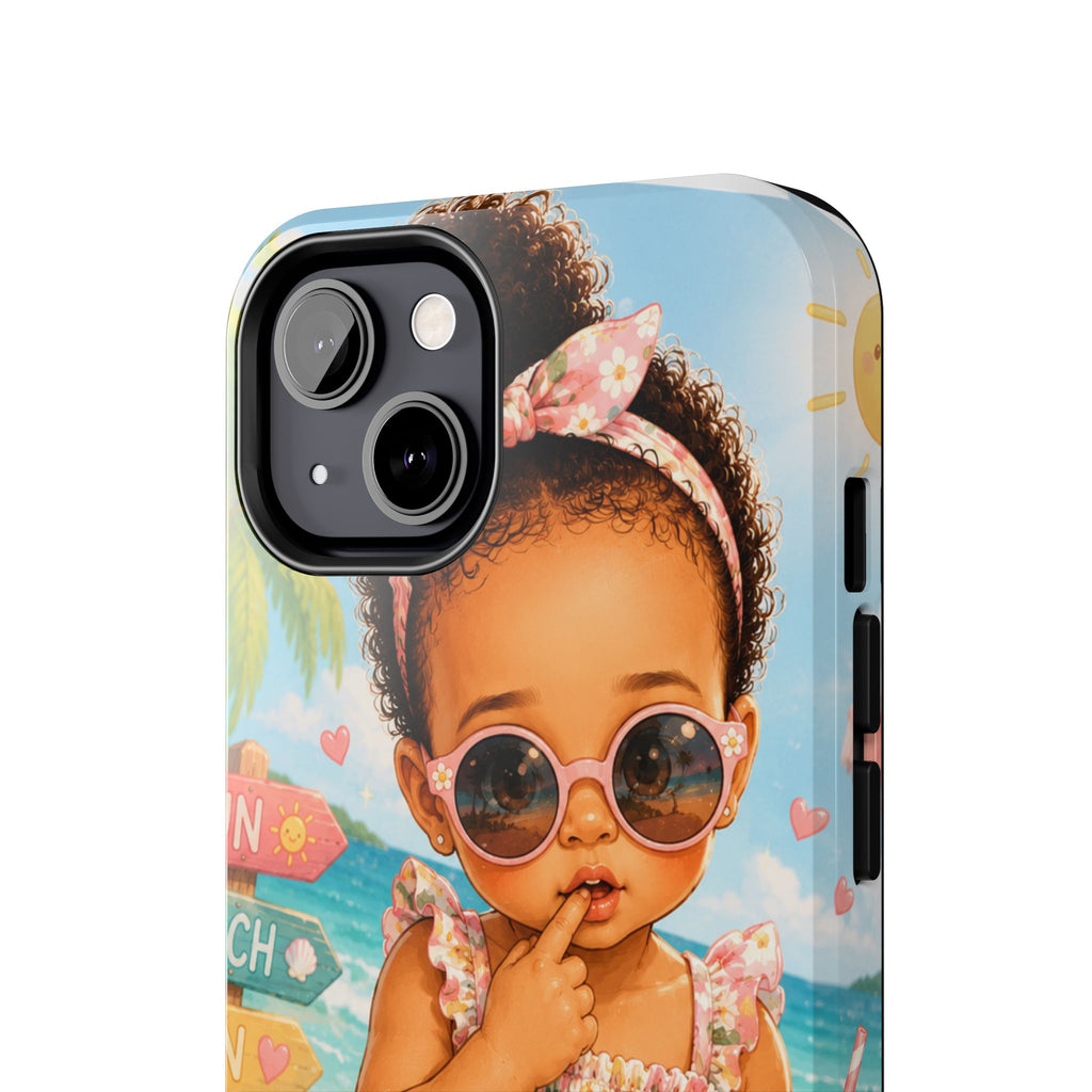 Cute Beach Baby Tough Phone Case — Summer Vacation Little Girl Design