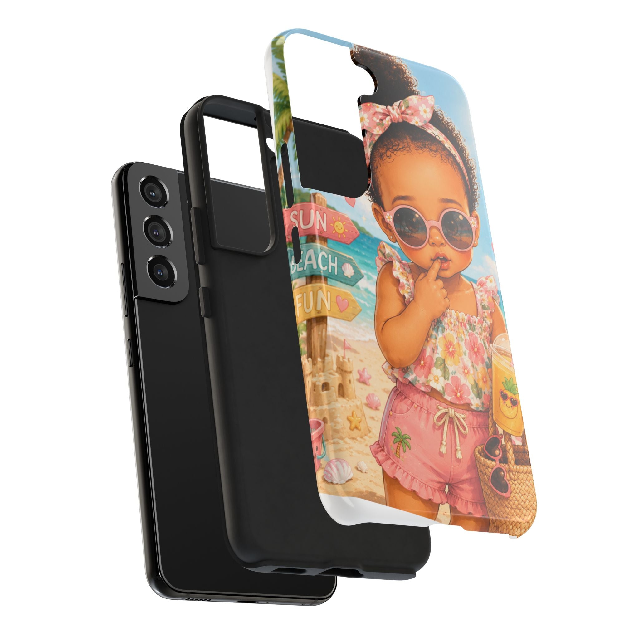Cute Beach Baby Tough Phone Case — Summer Vacation Little Girl Design