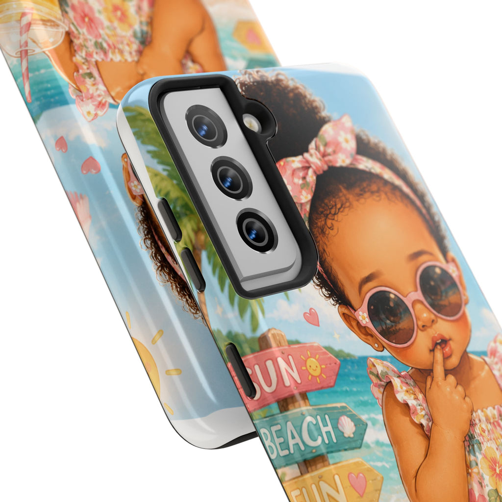 Cute Beach Baby Tough Phone Case — Summer Vacation Little Girl Design