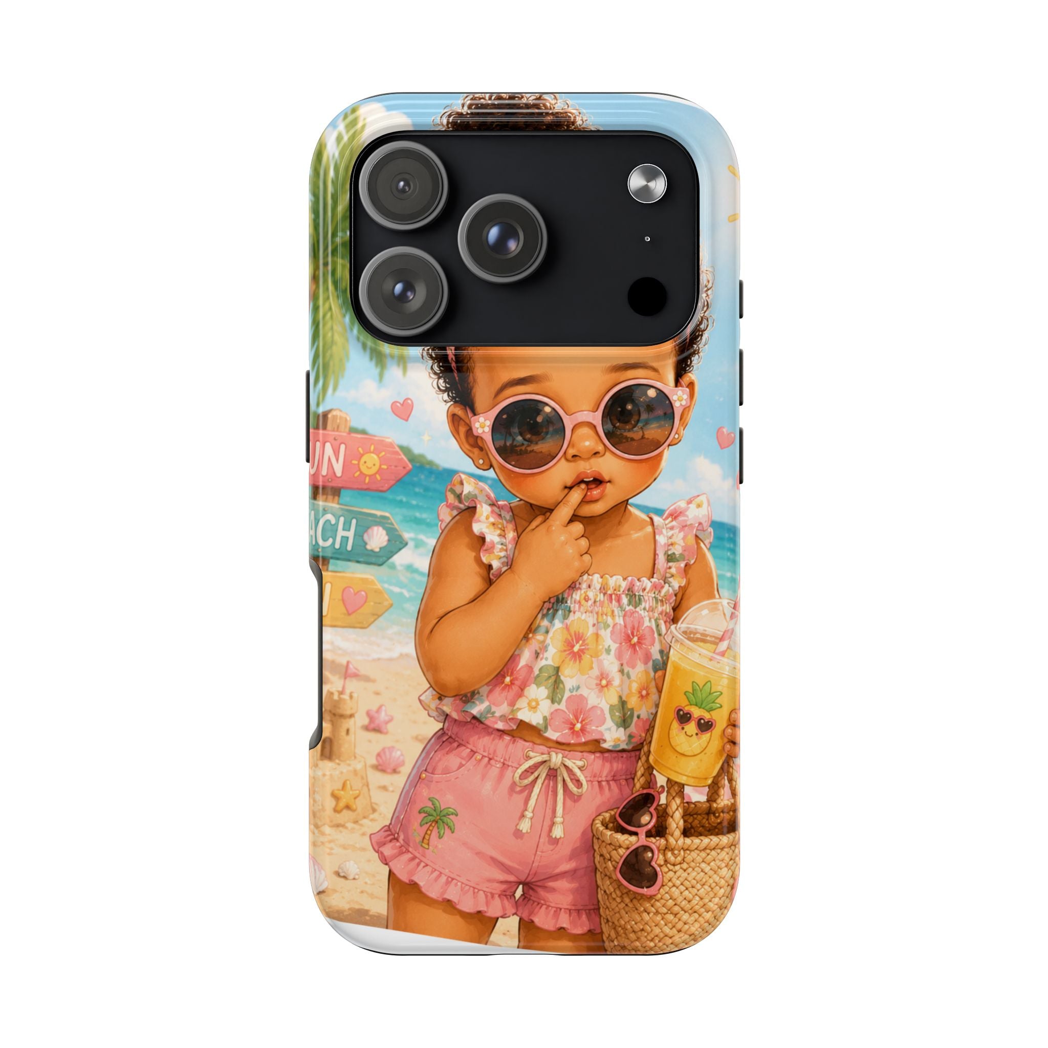 Cute Beach Baby Tough Phone Case — Summer Vacation Little Girl Design