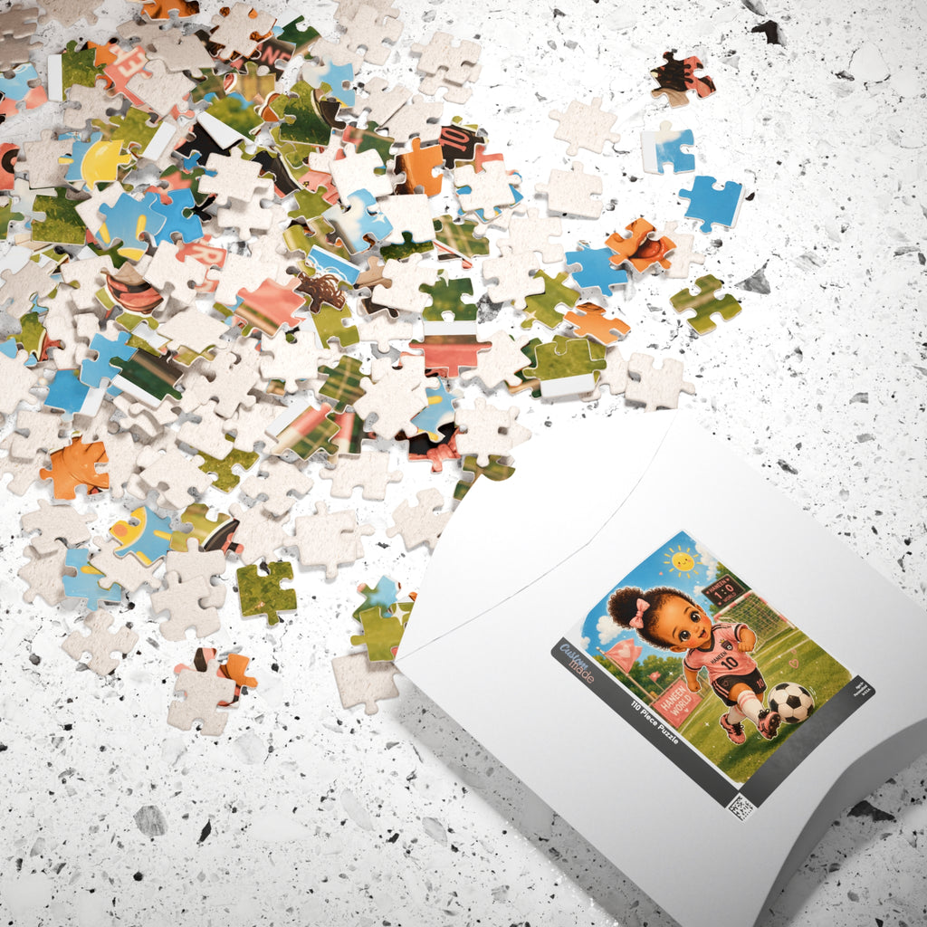Kids Soccer Puzzle — Cute Girl in Pink Jersey 110–1014pc