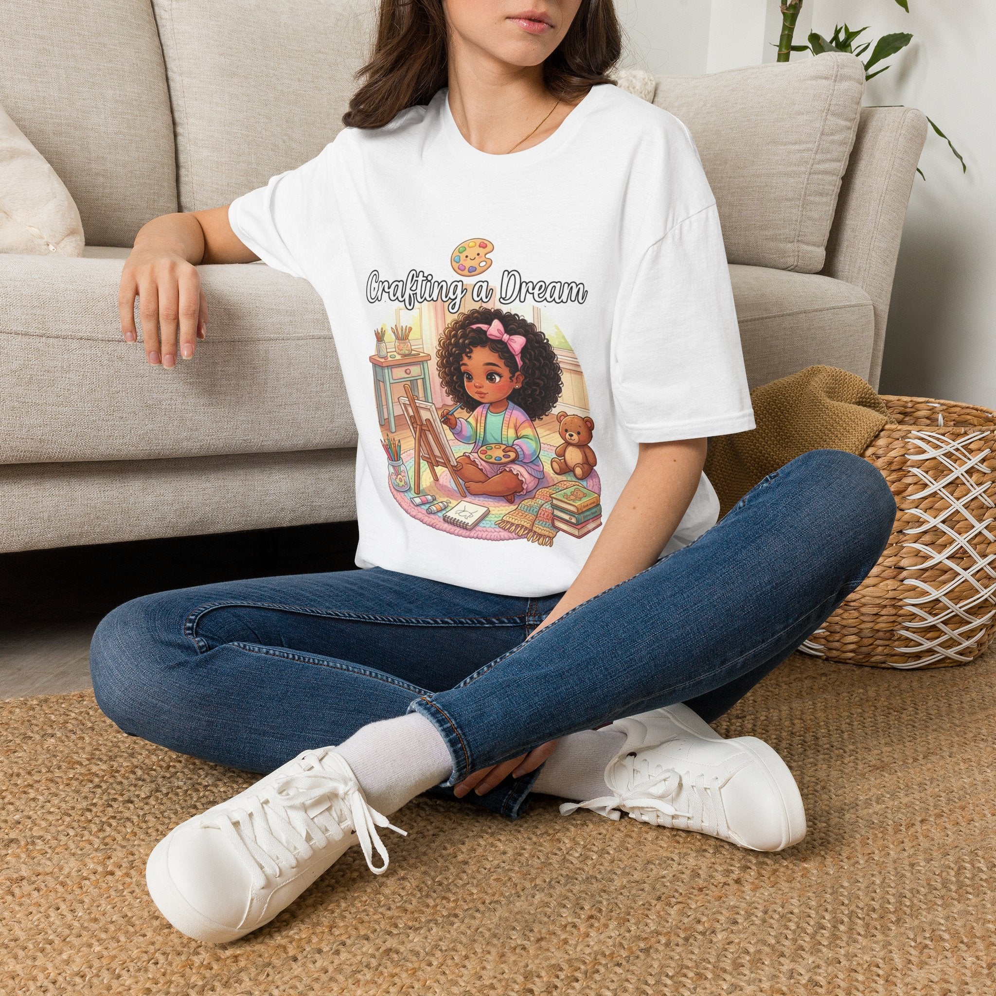 Crafting a Dream T-Shirt — Cute Black Girl Artist Design