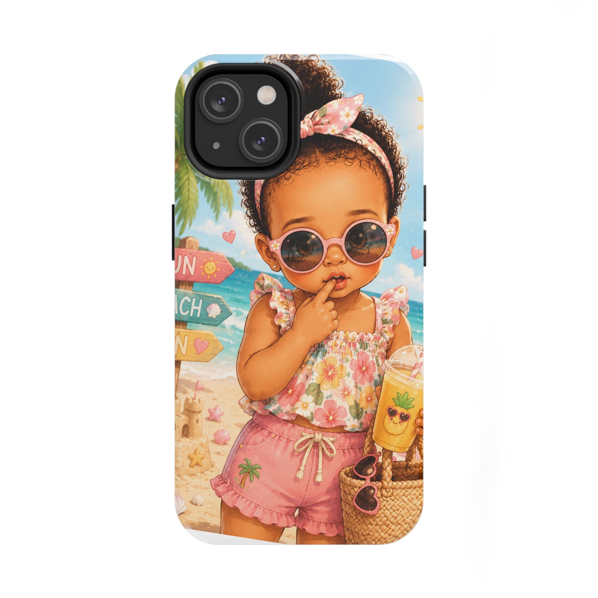 Cute Beach Baby Tough Phone Case — Summer Vacation Little Girl Design