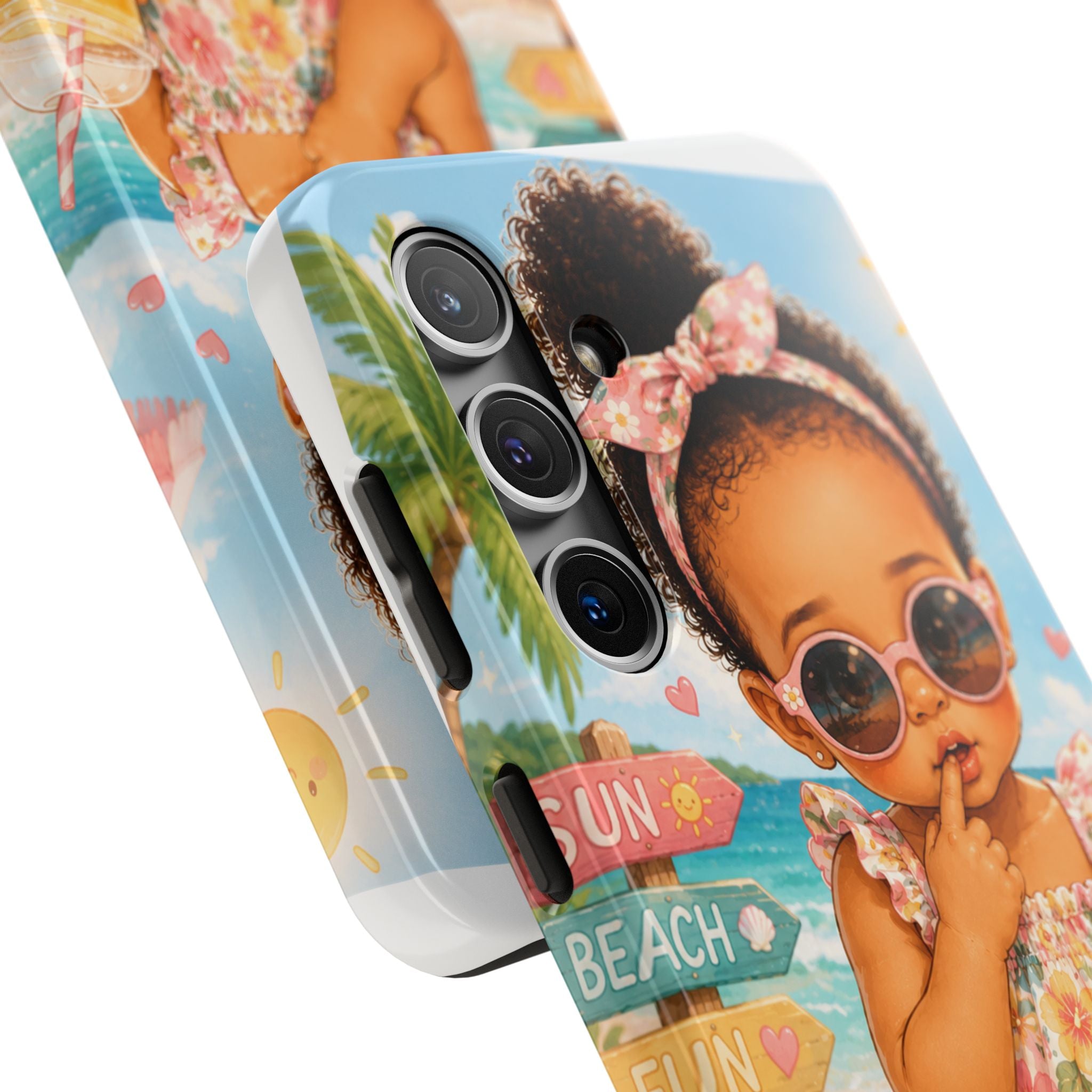 Cute Beach Baby Tough Phone Case — Summer Vacation Little Girl Design