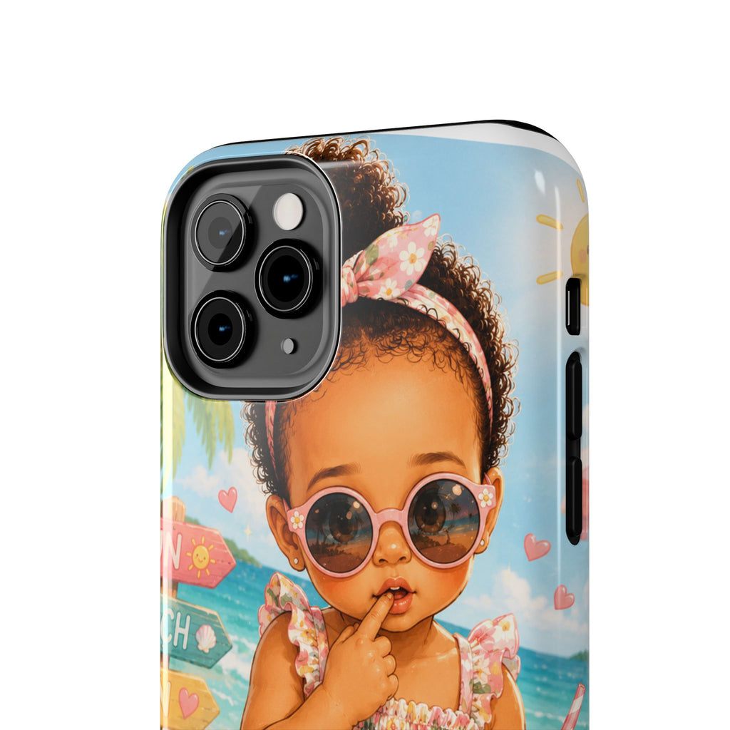 Cute Beach Baby Tough Phone Case — Summer Vacation Little Girl Design