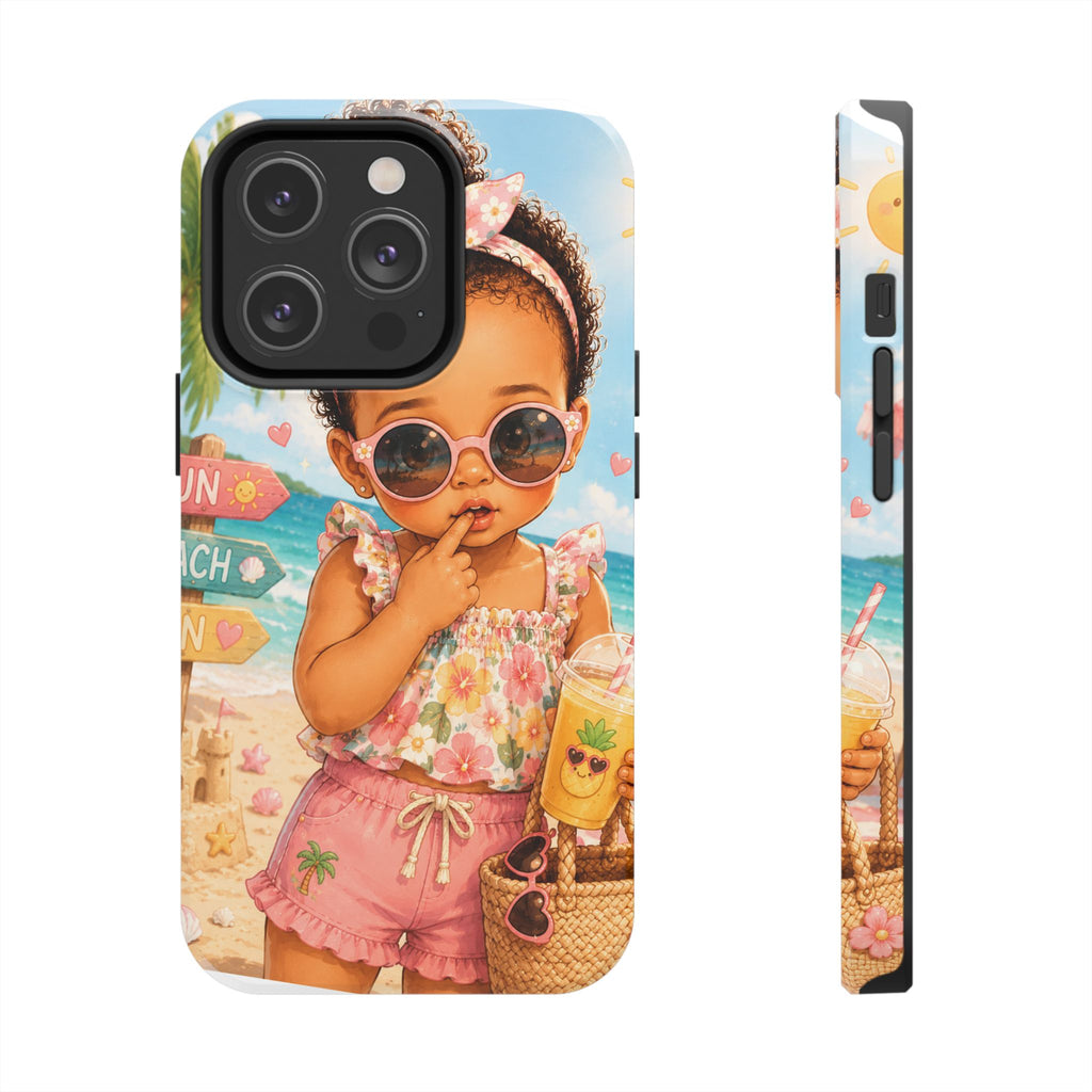 Cute Beach Baby Tough Phone Case — Summer Vacation Little Girl Design