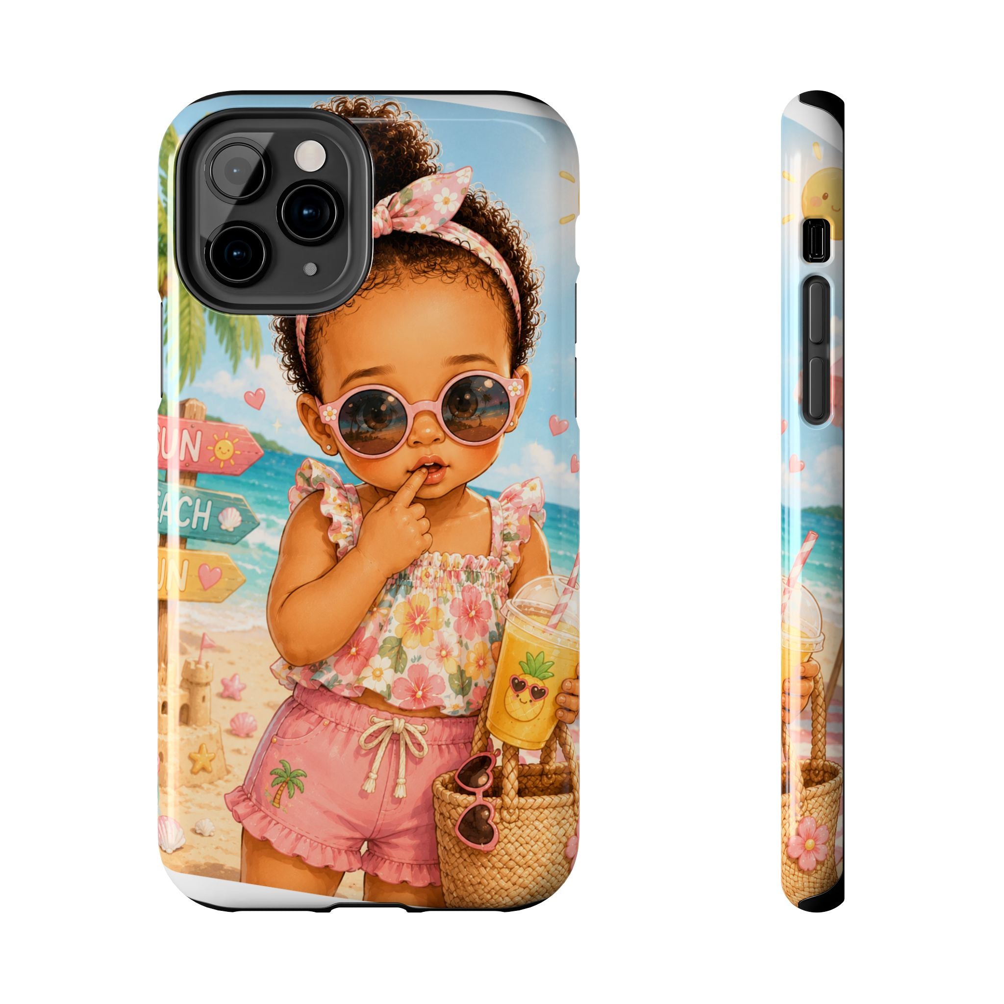 Cute Beach Baby Tough Phone Case — Summer Vacation Little Girl Design