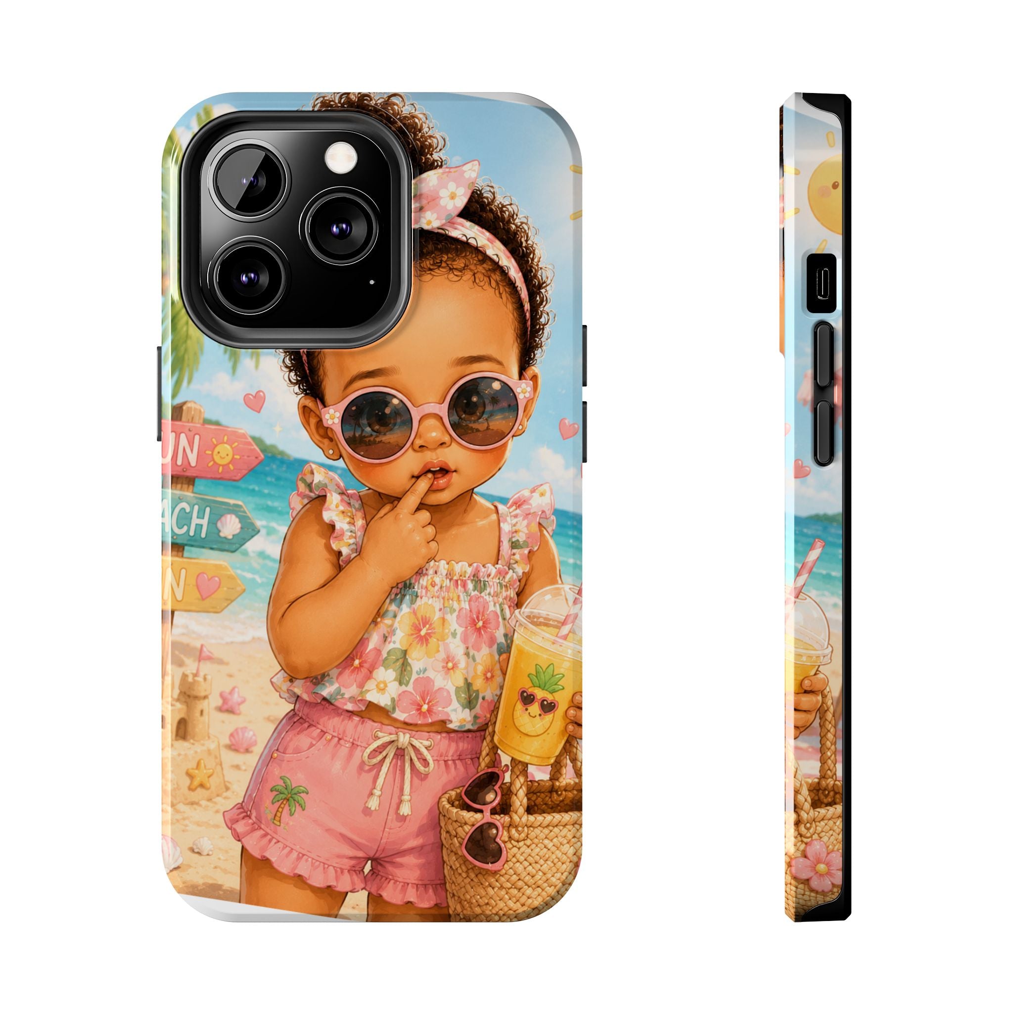Cute Beach Baby Tough Phone Case — Summer Vacation Little Girl Design