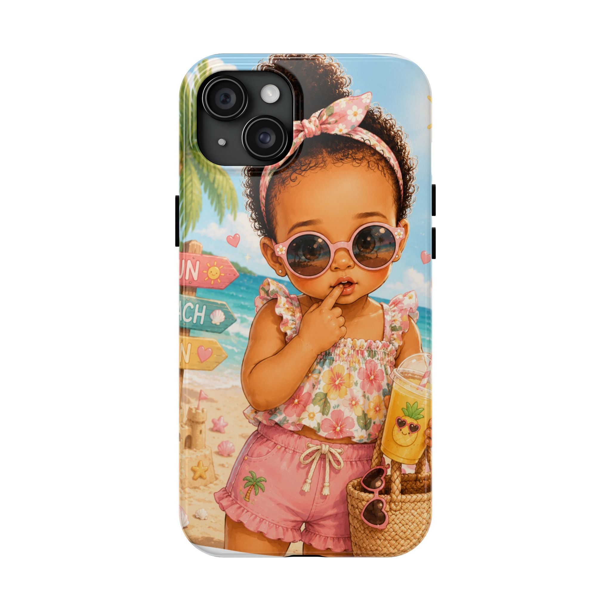 Cute Beach Baby Tough Phone Case — Summer Vacation Little Girl Design