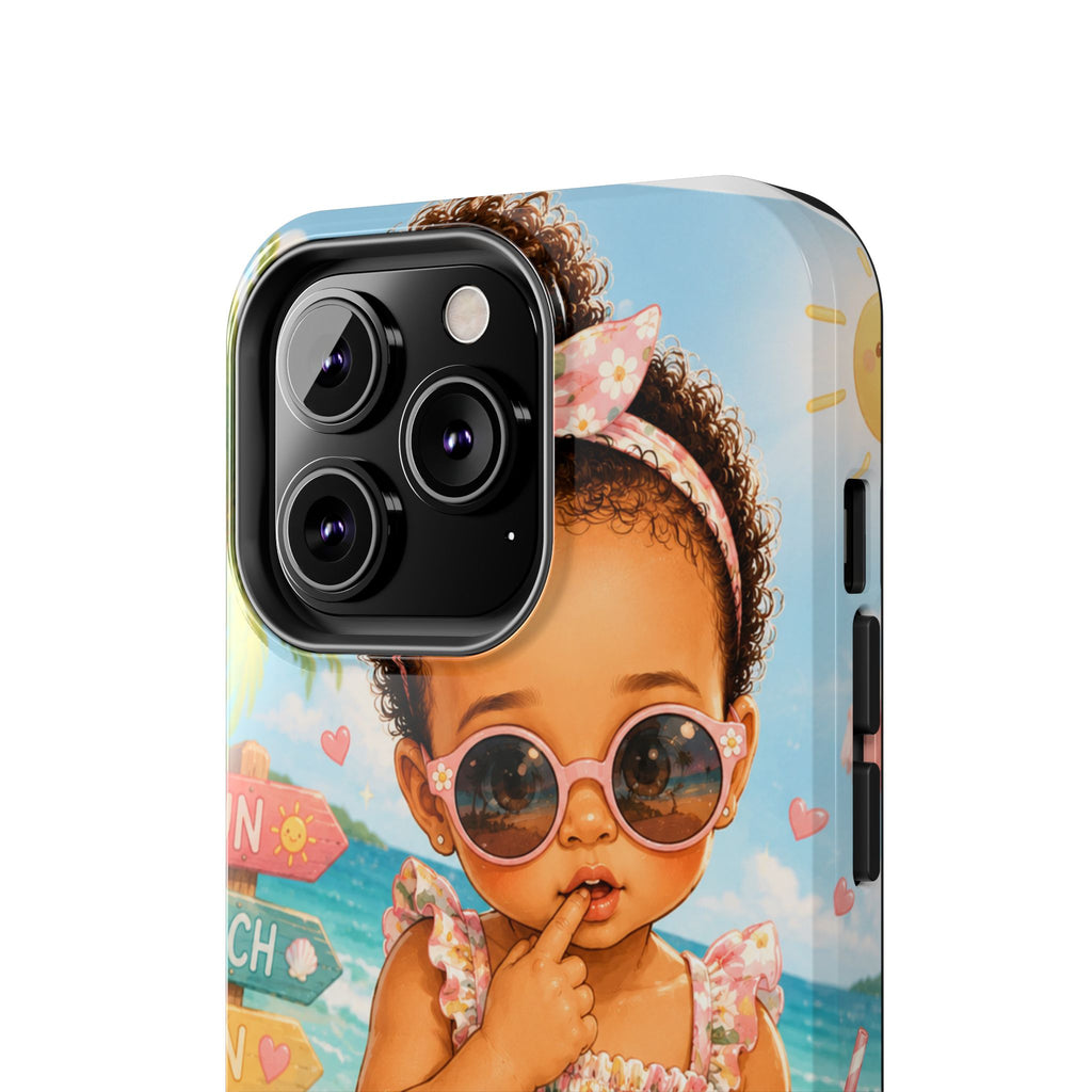 Cute Beach Baby Tough Phone Case — Summer Vacation Little Girl Design