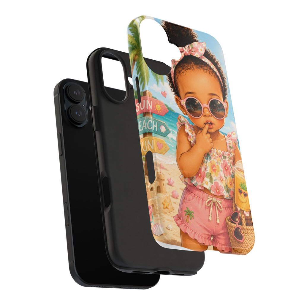 Cute Beach Baby Tough Phone Case — Summer Vacation Little Girl Design