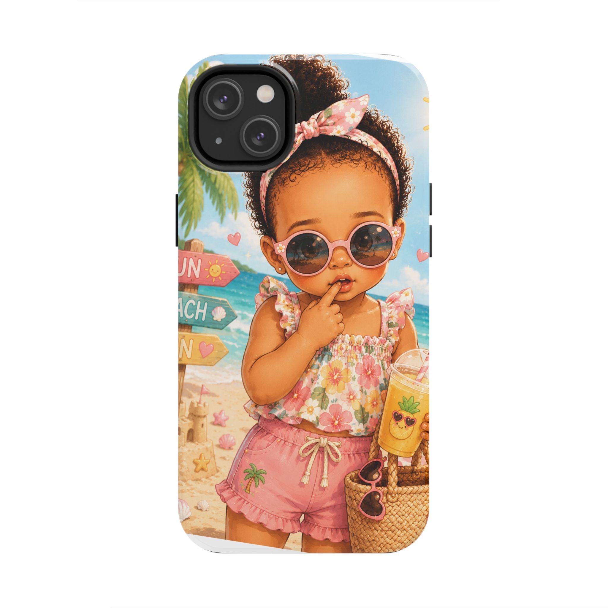 Cute Beach Baby Tough Phone Case — Summer Vacation Little Girl Design
