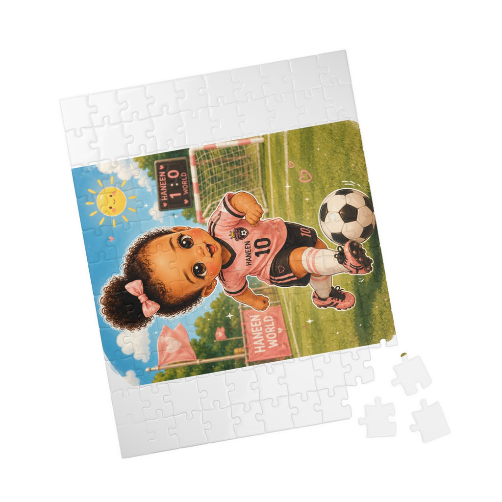 Kids Soccer Puzzle — Cute Girl in Pink Jersey 110–1014pc
