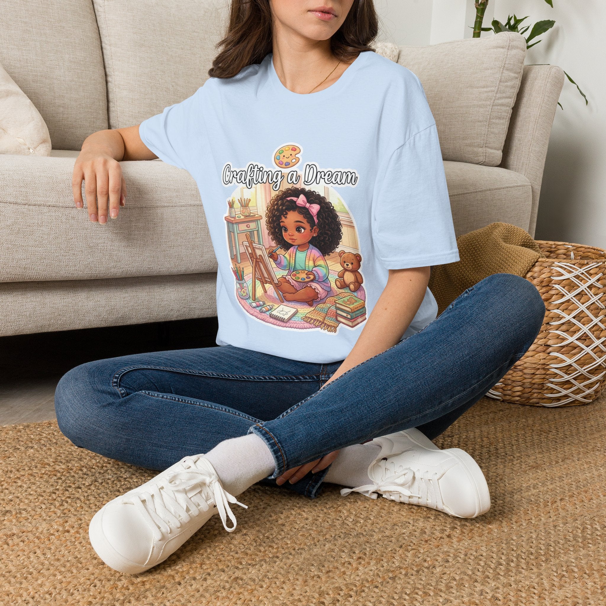 Crafting a Dream T-Shirt — Cute Black Girl Artist Design