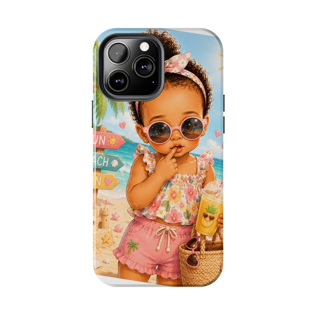 Cute Beach Baby Tough Phone Case — Summer Vacation Little Girl Design