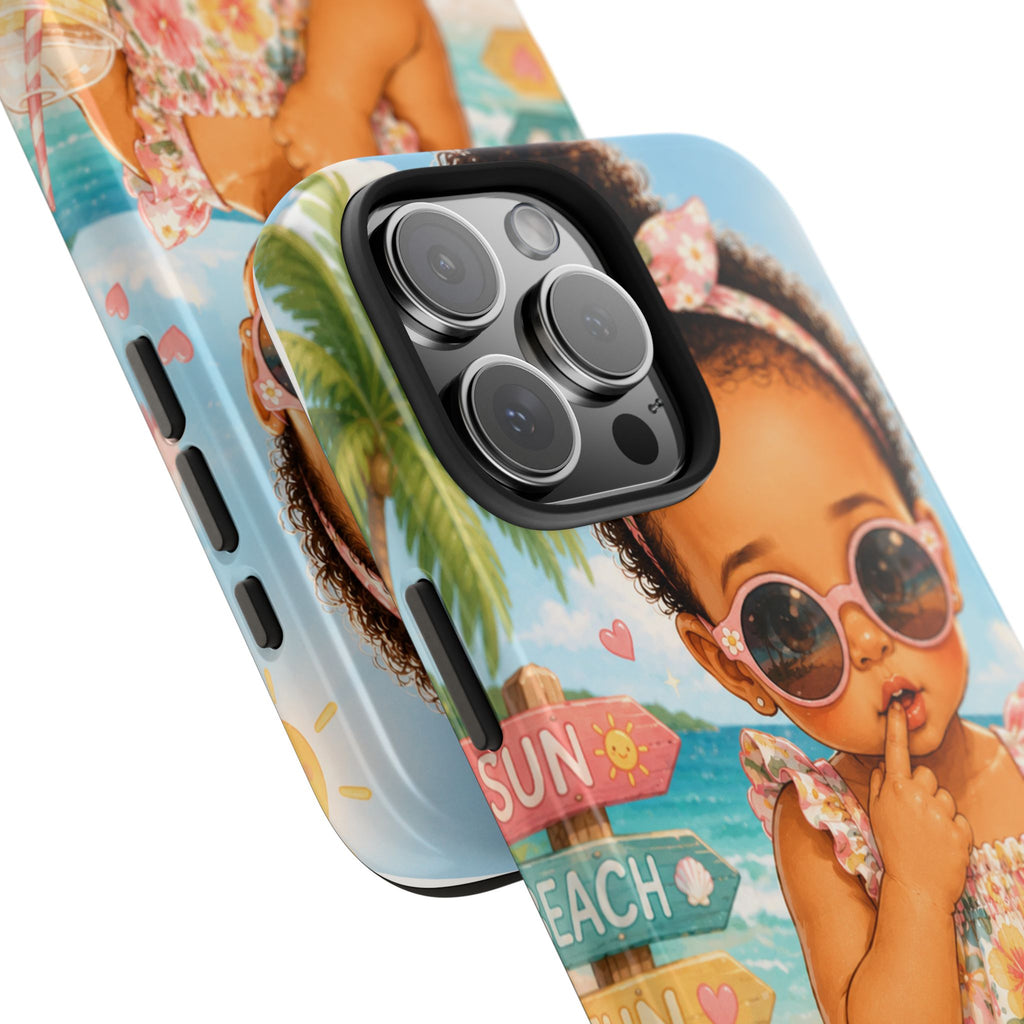Cute Beach Baby Tough Phone Case — Summer Vacation Little Girl Design