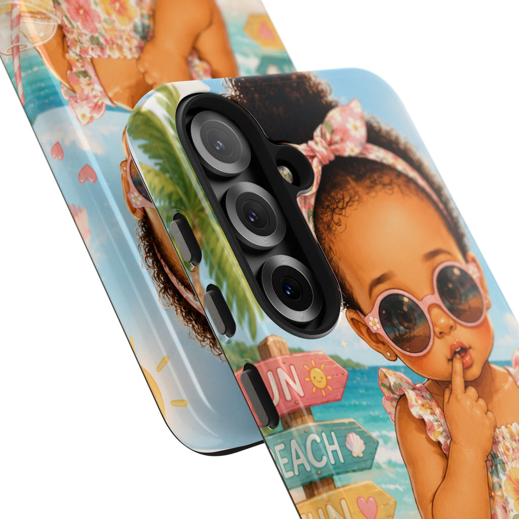 Cute Beach Baby Tough Phone Case — Summer Vacation Little Girl Design