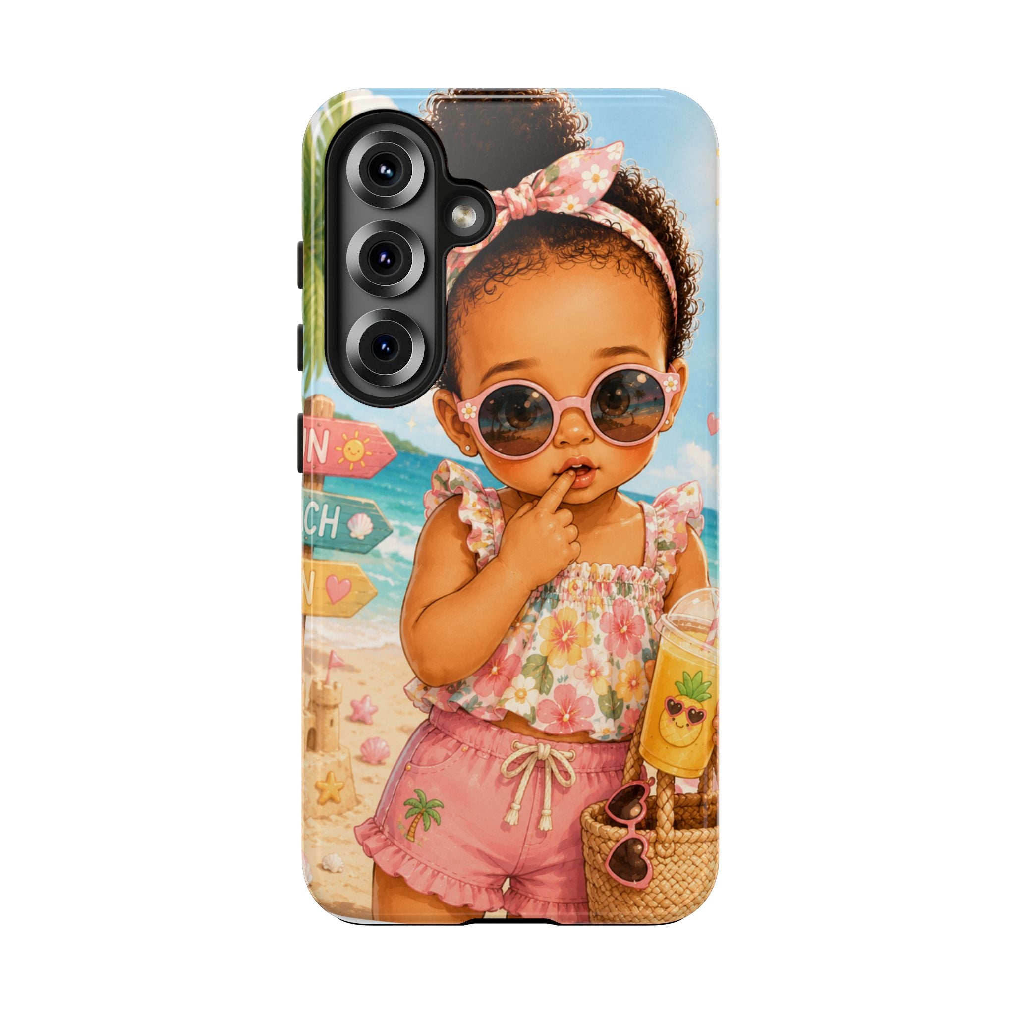 Cute Beach Baby Tough Phone Case — Summer Vacation Little Girl Design