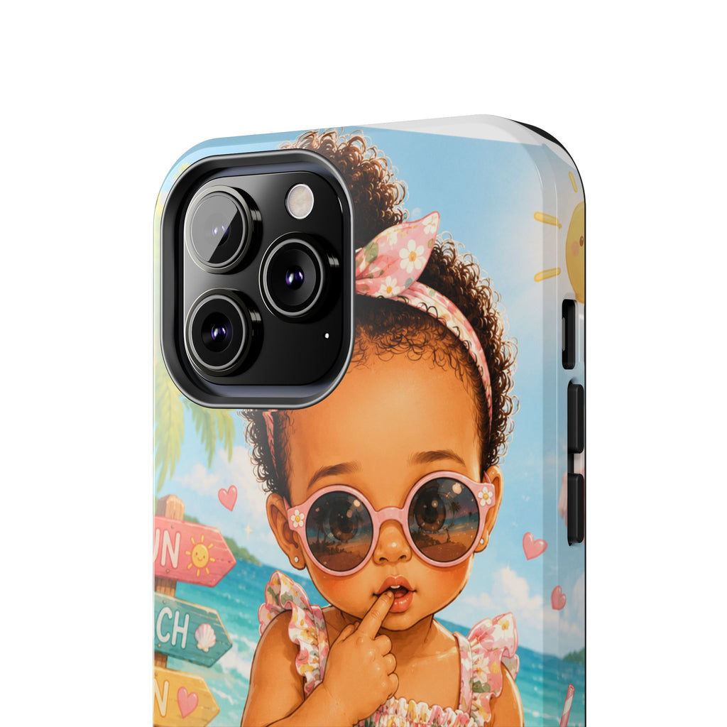 Cute Beach Baby Tough Phone Case — Summer Vacation Little Girl Design