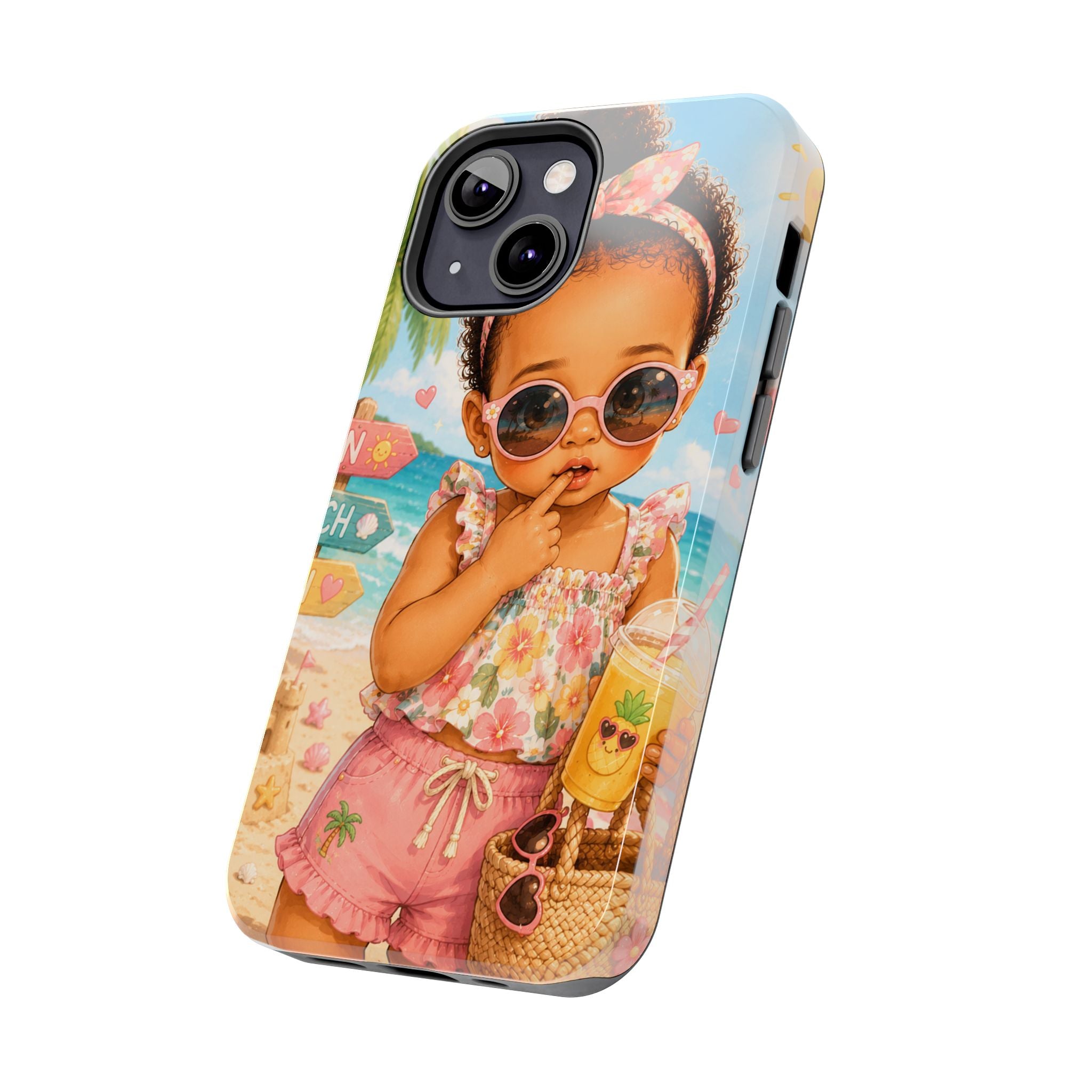 Cute Beach Baby Tough Phone Case — Summer Vacation Little Girl Design