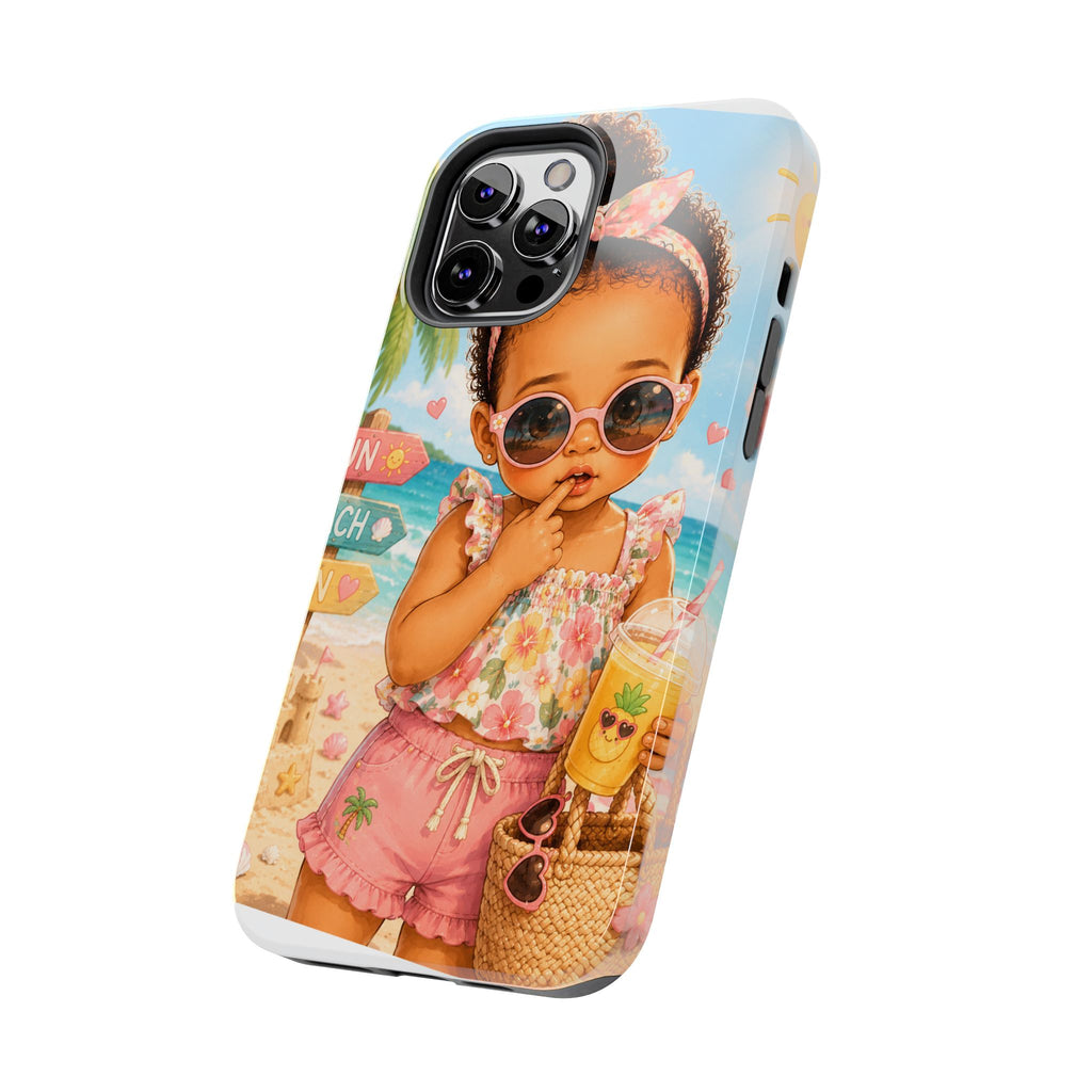 Cute Beach Baby Tough Phone Case — Summer Vacation Little Girl Design