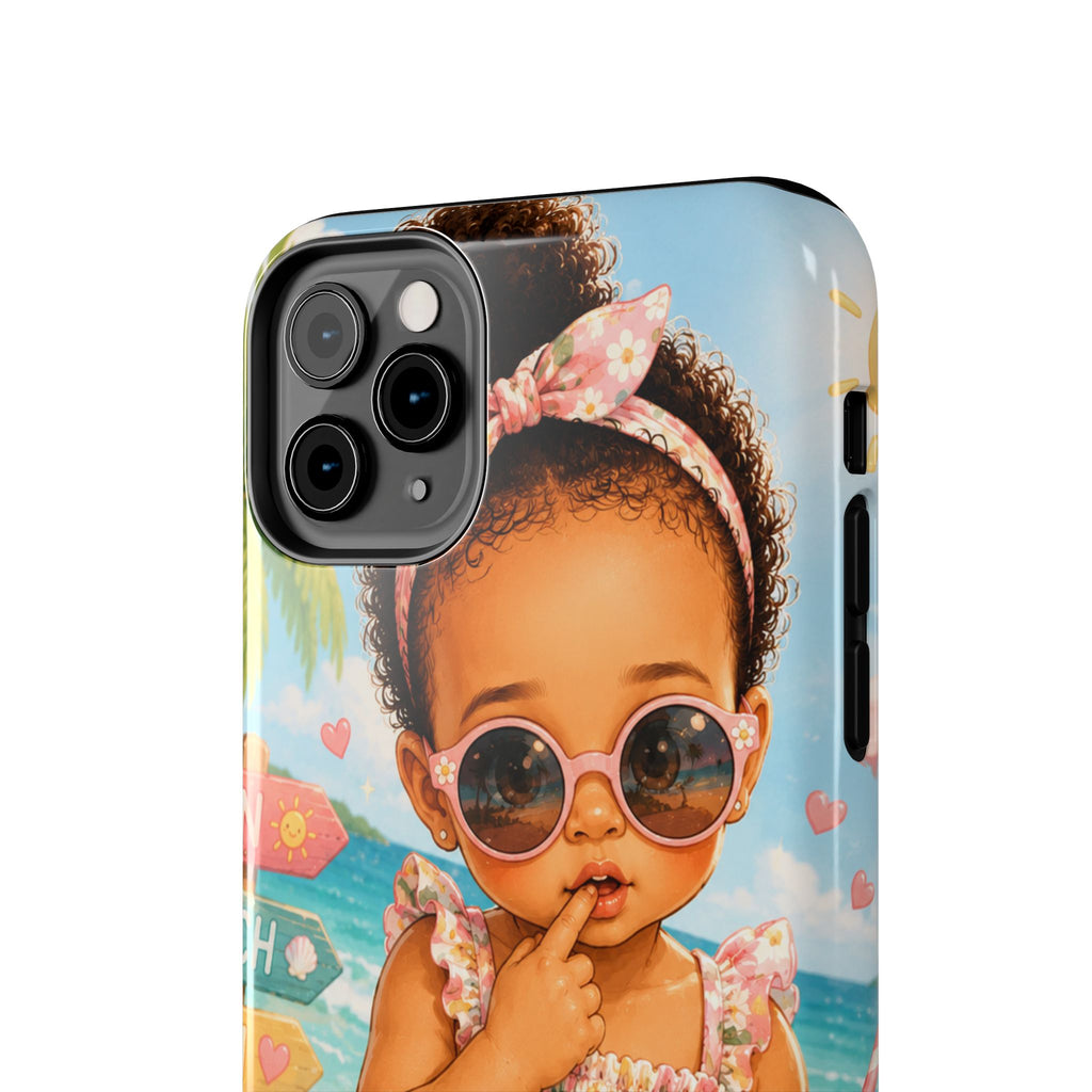 Cute Beach Baby Tough Phone Case — Summer Vacation Little Girl Design