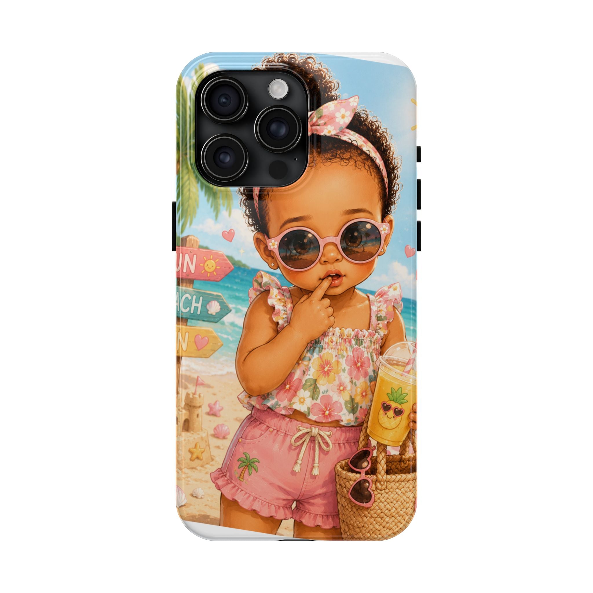 Cute Beach Baby Tough Phone Case — Summer Vacation Little Girl Design