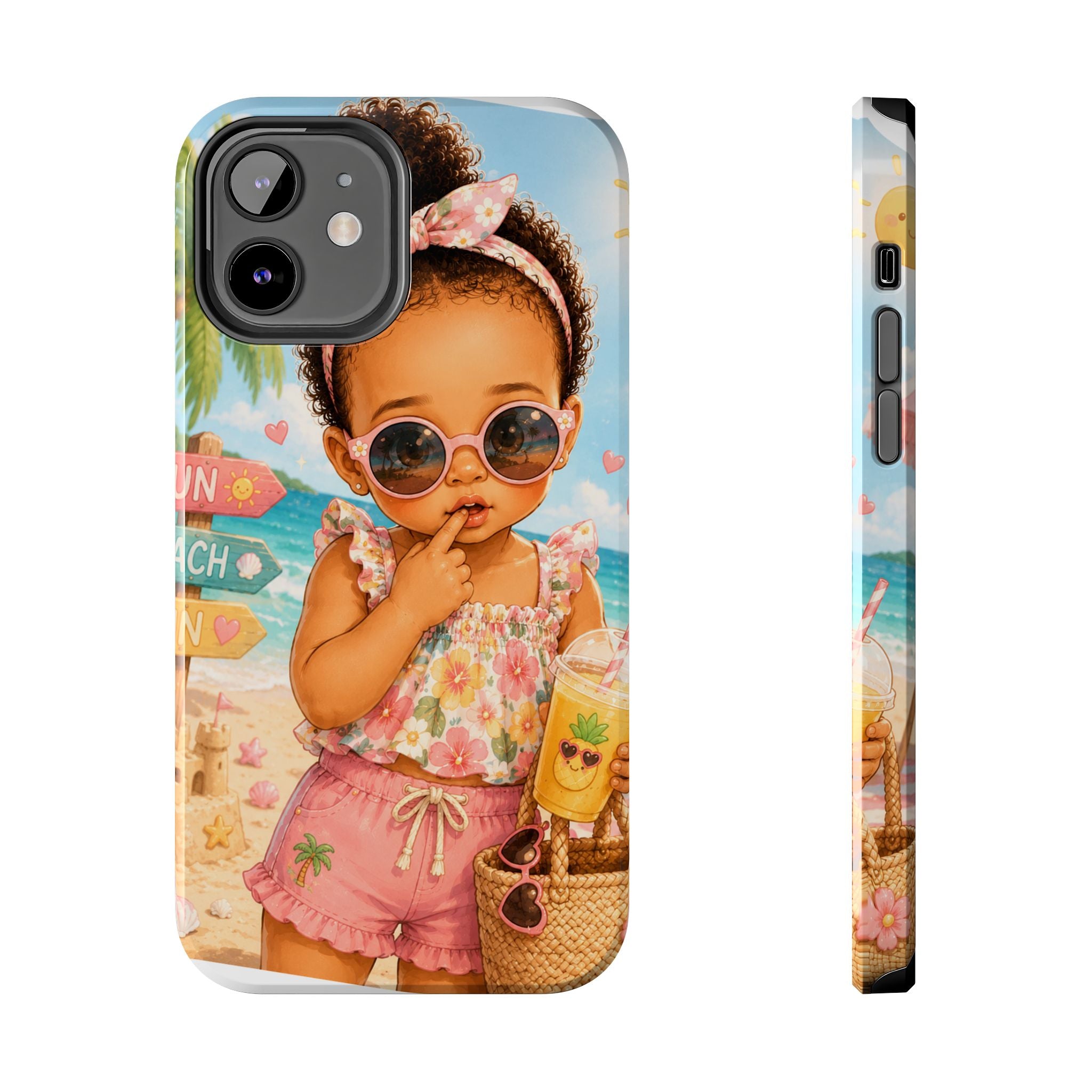 Cute Beach Baby Tough Phone Case — Summer Vacation Little Girl Design
