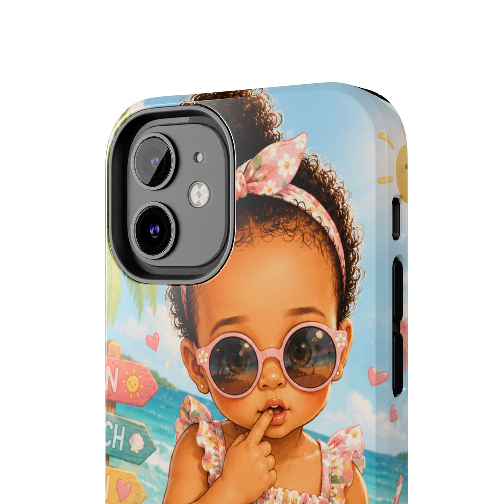 Cute Beach Baby Tough Phone Case — Summer Vacation Little Girl Design