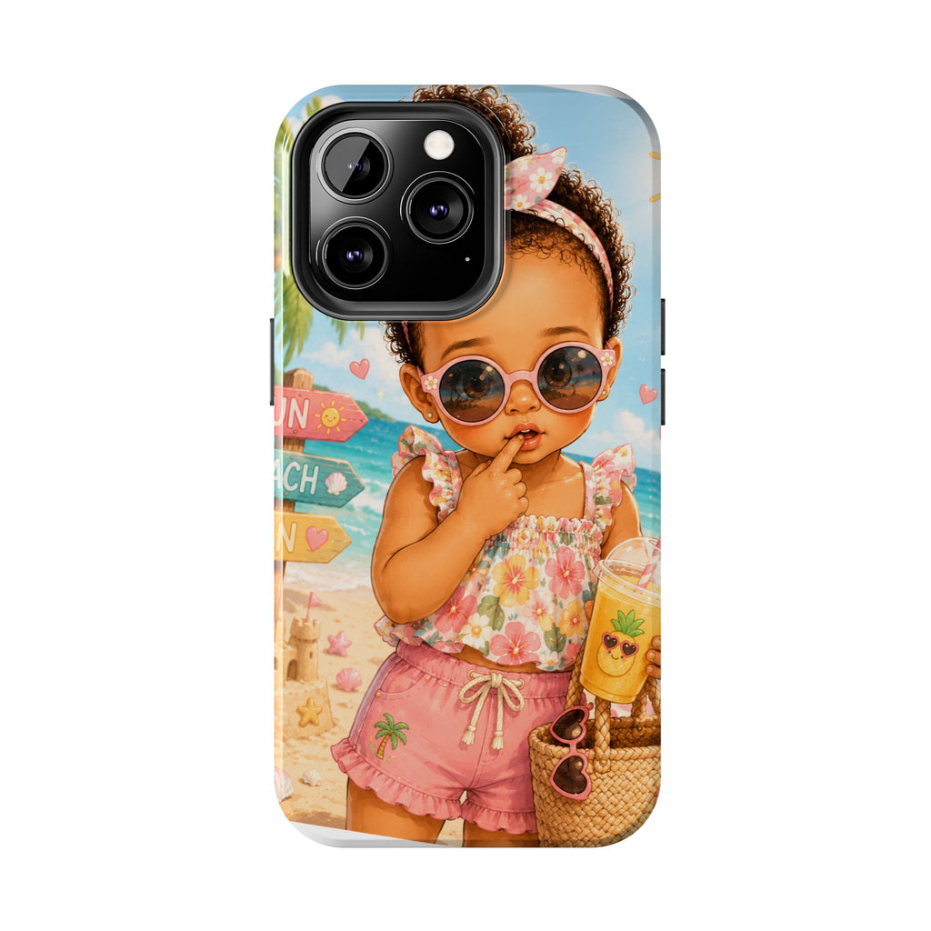Cute Beach Baby Tough Phone Case — Summer Vacation Little Girl Design