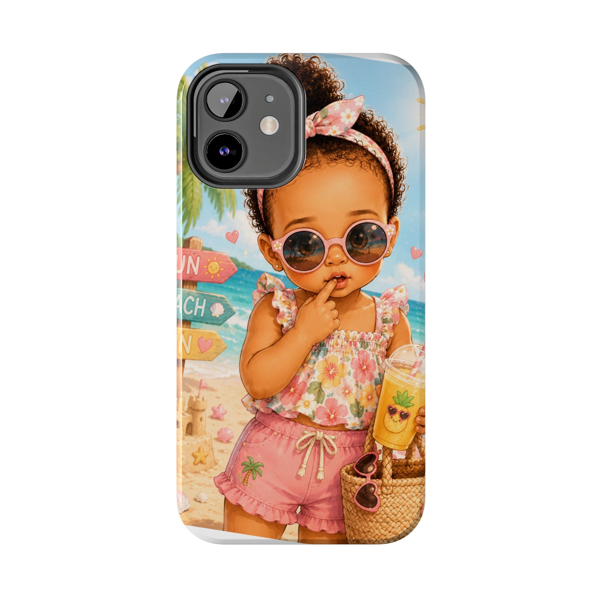 Cute Beach Baby Tough Phone Case — Summer Vacation Little Girl Design